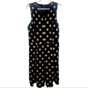 Cory women’s fit and flare dress size 16 black with cream polka dots
